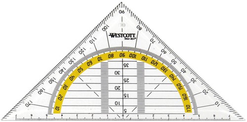 Geodriehoek Westcott 14cm transparant-2