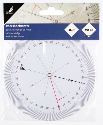 Koershoekmeter Kangaro kunststof 126mm transparant