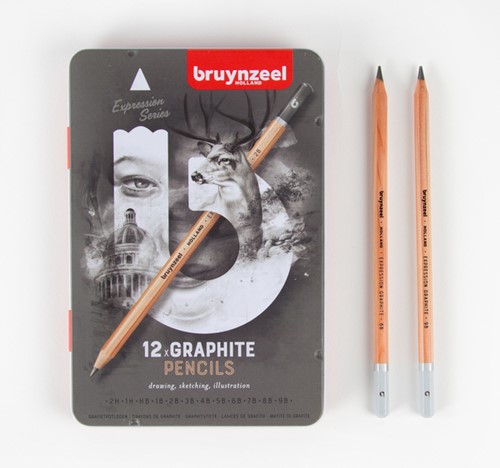 Grafietpotlood Bruynzeel Expression set à 12 hardheden grijs-1