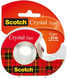 Plakband Scotch Crystal 600 19mmx25m transparant + afroller