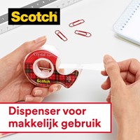 Plakband Scotch Crystal 600 19mmx15m transparant  + handdispenser-2