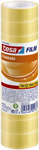 Plakband tesafilm® Standaard 10mx15mm krimp transparant 10 rollen