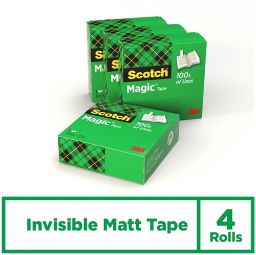 Plakband Scotch Magic 810 19mmx33m onzichtbaar transparant  4 rollen-2