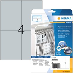 Etiket HERMA 4216 105x148mm weerbestendig zilver 100stuks