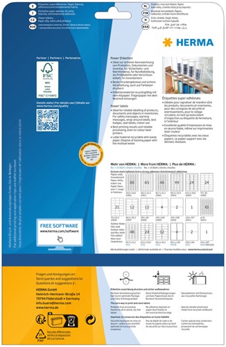 Etiket HERMA Power 10902 45.7x21.2mm wit 1200stuks-3