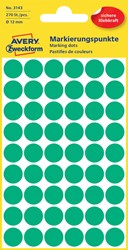 Etiket Avery Zweckform 3143 rond 12mm groen 270 etiketten