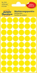 Etiket Avery Zweckform 3144 rond 12mm geel 270 etiketten