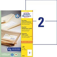 Etiket Avery Zweckform LR3655 210x148mm A5 recycled wit 200 etiketten-3