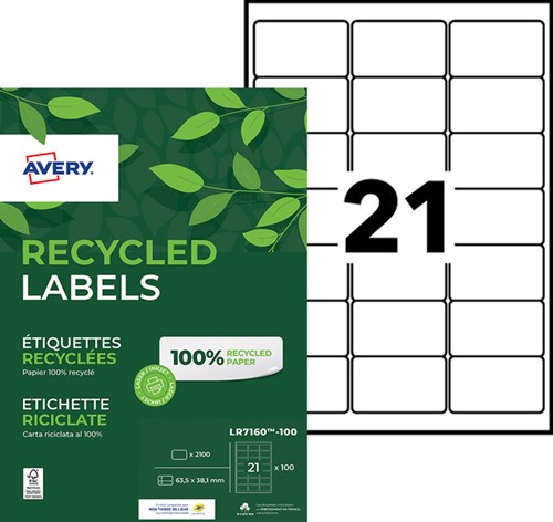 Etiket Avery LR7160-100 63.5x38.1mm recycled wit 2100 etiketten-1