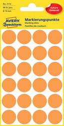 Etiket Avery Zweckform 3173 rond 18mm lichtoranje 96 etiketten