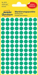 Etiket Avery Zweckform 3012 rond 8mm groen 416 etiketten