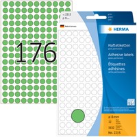 Etiket HERMA 2215 rond 8mm groen 5632stuks-2