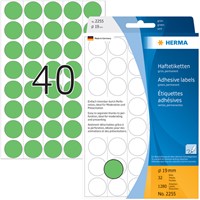 Etiket HERMA 2255 rond 19mm groen 1280stuks-1