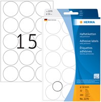 Etiket HERMA 2270 rond 32mm wit 480stuks-1