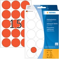 Etiket HERMA 2272 rond 32mm rood 480stuks-1