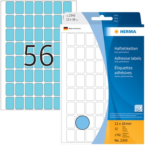 Etiket HERMA 2343 12x18mm blauw 1792stuks-2