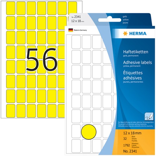 Etiket HERMA 2341 12x18mm geel 1792stuks-1