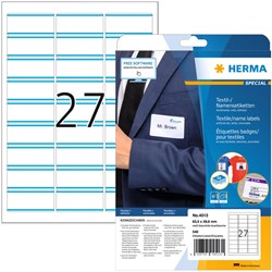 Naambadge etiket HERMA 4513 63.5x29.6mm wit/blauw