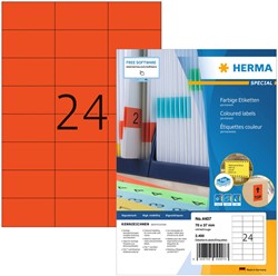 Etiket HERMA 4407 70x37mm rood 2400stuks