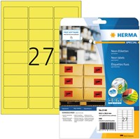 Etiket HERMA 5140 63.5x29.6mm neon geel 540 etiketten