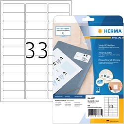 Etiket HERMA 8837 63.5x25.4mm mat wit 825stuks