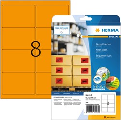 Etiket HERMA 5145 99.1x67.7mm fluor oranje 160stuks