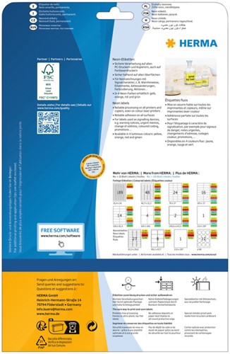Etiket HERMA 5148 210x297mm A4 fluor geel 20stuks-3