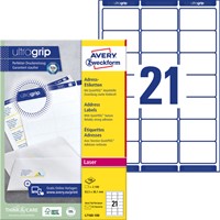 Etiket Avery L7160-100 63.5x38.1mm wit 2100 etiketten-2