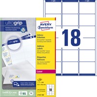 Etiket Avery L7161-100 63.5x46.6mm wit 1800 etiketten-2