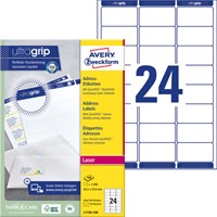 Etiket Avery L7159-100 63.5x33.9mm wit 2400 etiketten-2