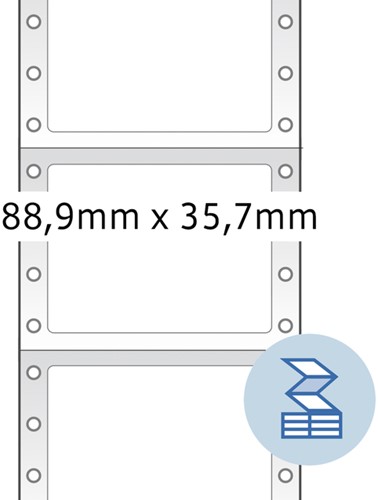 Etiket HERMA 8161 88.9x35.7mm 1-baans wit 2000stuks-2