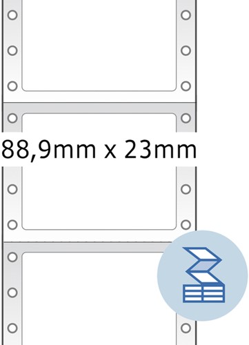 Etiket HERMA 8210 88.9x23Mm 1-baans wit 6000stuks-3