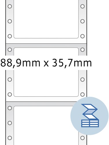 Etiket HERMA 8211 88.9x35.7mm 1-baans wit 4000stuks-2