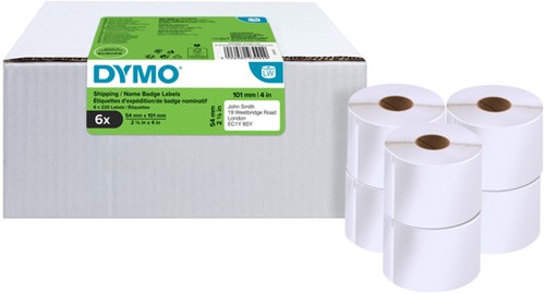 Etiket Dymo labelwriter 99014 54mmx101mm adres wit doos à 6 rol à 220 stuks