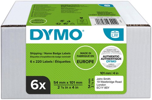 Etiket Dymo labelwriter 99014 54mmx101mm adres wit doos à 6 rol à 220 stuks-11