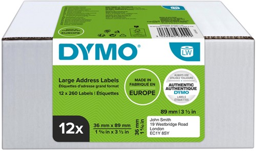 Etiket Dymo LabelWriter adressering 36x89mm 12 rollen á 260 stuks wit-11