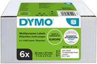 Etiket Dymo labelwriter 11354 32mmx57mm universeel doos à 6 rol à 1000 stuks-12