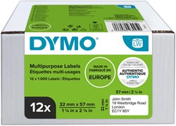 Etiket Dymo 11354 labelwriter 32x57mm adreslabel 12000stuks