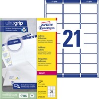 Etiket Avery L7160-250 63.5x38.1mm wit 5250 etiketten-2