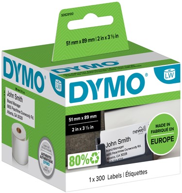 Etiket Dymo LabelWriter visitekaart 51x89mm 1 rol á 300 stuks wit