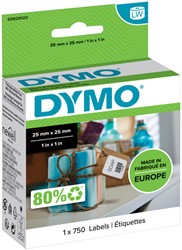 Etiket Dymo labelwriter 11253 25mmx25mm verwijderbaar rol à 750 stuks