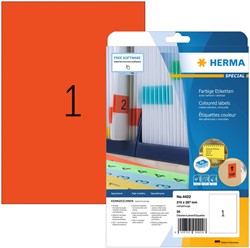 Etiket HERMA 4422 210x297mm A4 verwijderbaar rood 20stuks