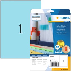 Etiket HERMA 4423 210x297mm A4 verwijderbaar blauw 20stuks