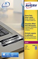 Etiket Avery L6008-20 25.4x10mm zilver 3780 etketten-2