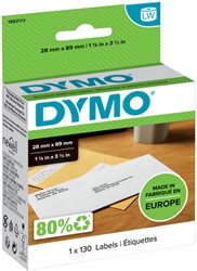 Etiket Dymo LabelWriter adressering 28x89mm 1 rol á 130 stuks wit