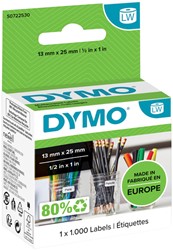 Etiket Dymo 11353 labelwriter 13mmx25mm verwijderbaar 1000stuks