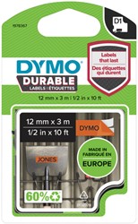 Labeltape Dymo D1 1978367 12mmx3m polyester zwart op oranje