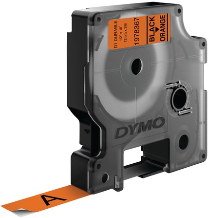 Labeltape Dymo LabelManager D1 polyester 12mm zwart op oranje-3