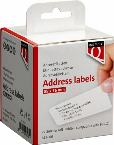 Labeletiket Quantore 99012 36x89mm adres wit-1