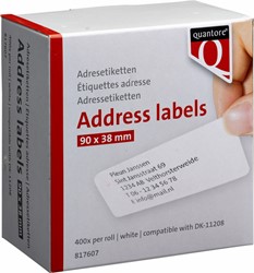 Labeletiket Quantore DK-11208 38x90mm adres wit